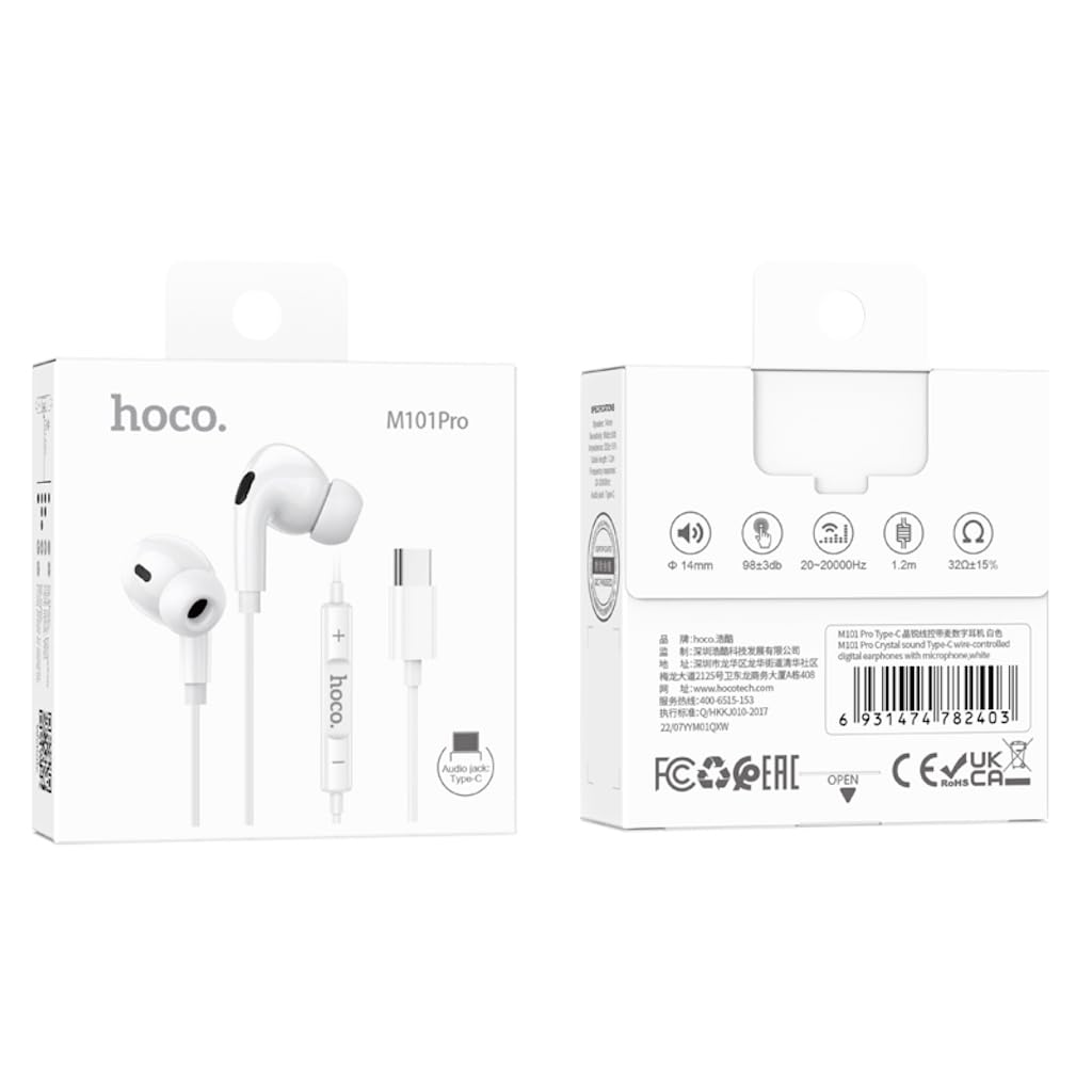 Hoco M101 Pro Type-C Earphones with Mic